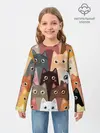 Детский лонгслив / Котики мультяшные