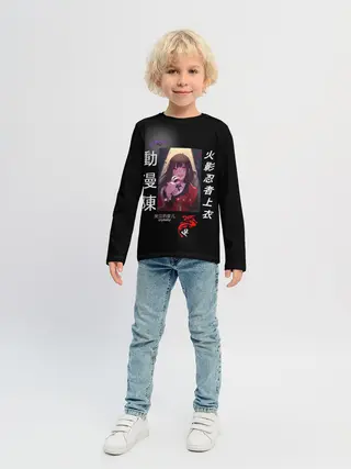 Детский лонгслив / Аниме Школьница с Иенроглифами