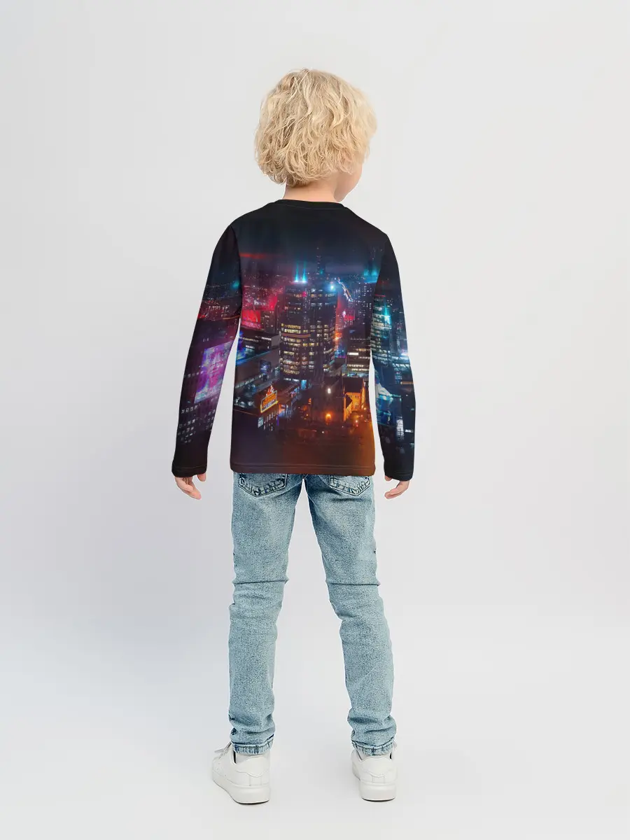 Детский лонгслив / Найт сити