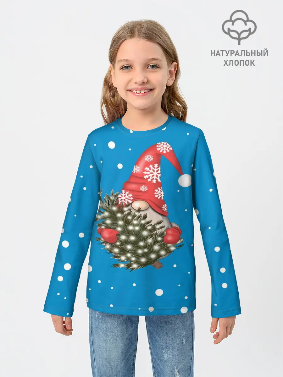 Детский лонгслив / Новогодний гном