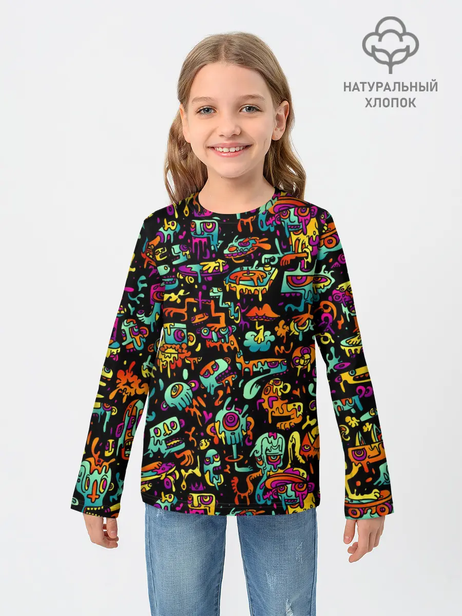 Детский лонгслив / Монстры