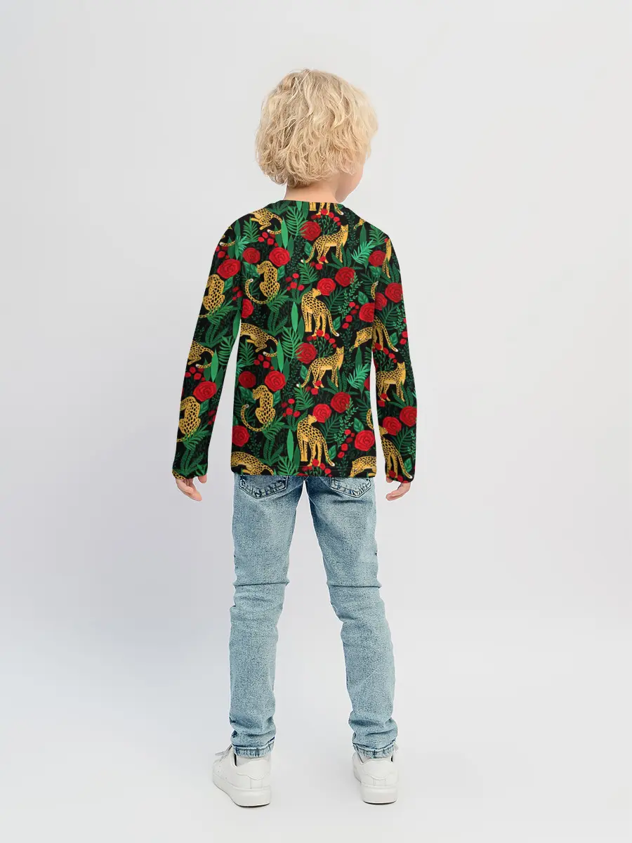 Детский лонгслив / Leopards | Леопардовый Паттерн