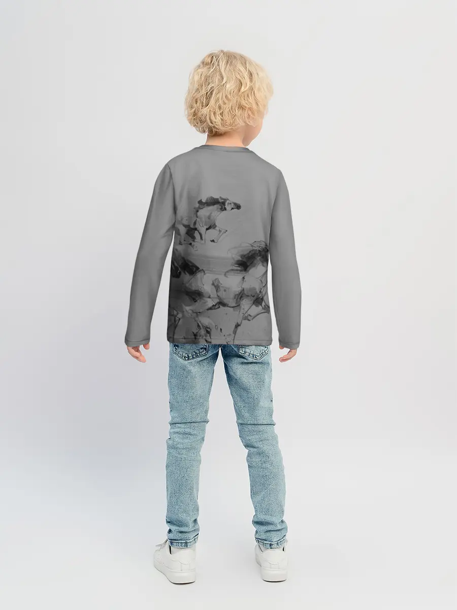 Детский лонгслив / кони