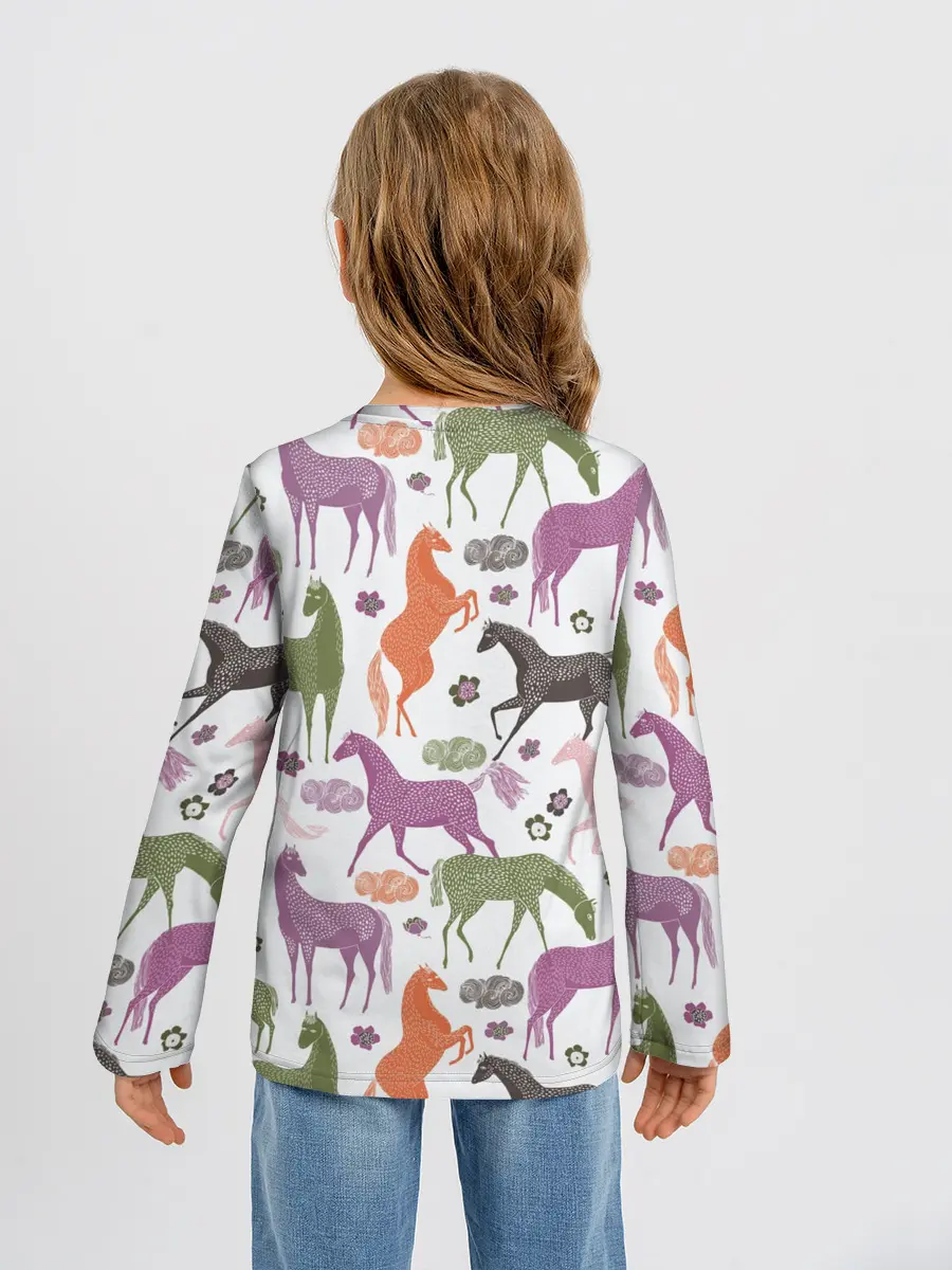 Детский лонгслив / лошадки