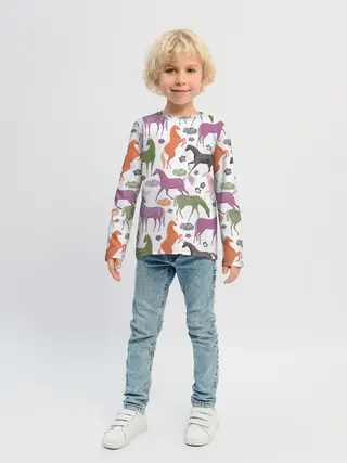 Детский лонгслив / лошадки