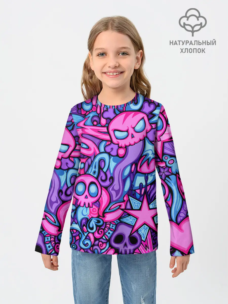 Детский лонгслив / Граффити монстры