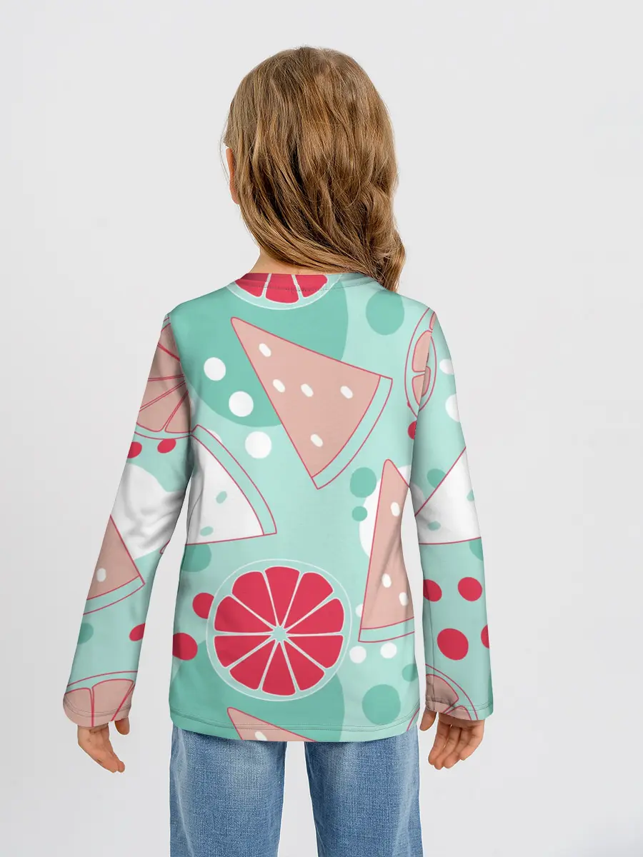 Детский лонгслив / Арбузно-цитрусовый узор