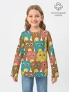 Детский лонгслив / Разноцветные совы