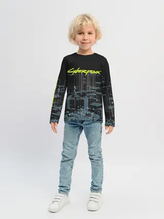 Детский лонгслив / Город CYBERPUNK 2077