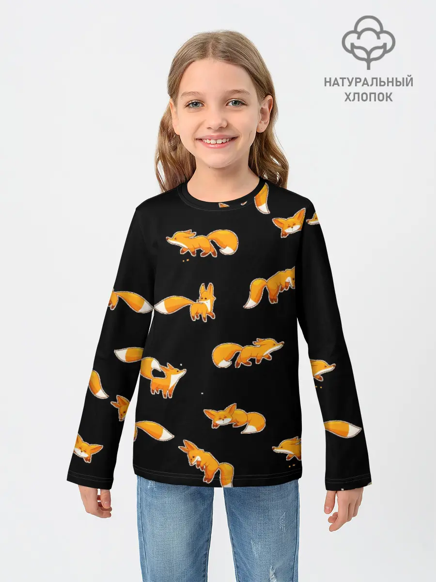 Детский лонгслив / Лисы