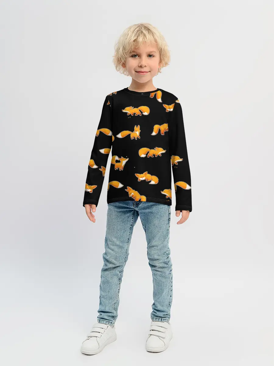 Детский лонгслив / Лисы