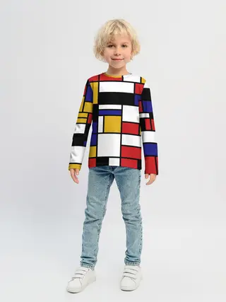 Детский лонгслив / Color blocking