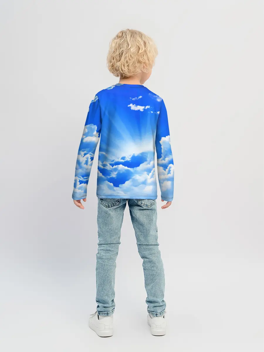 Детский лонгслив / Кот в облаках