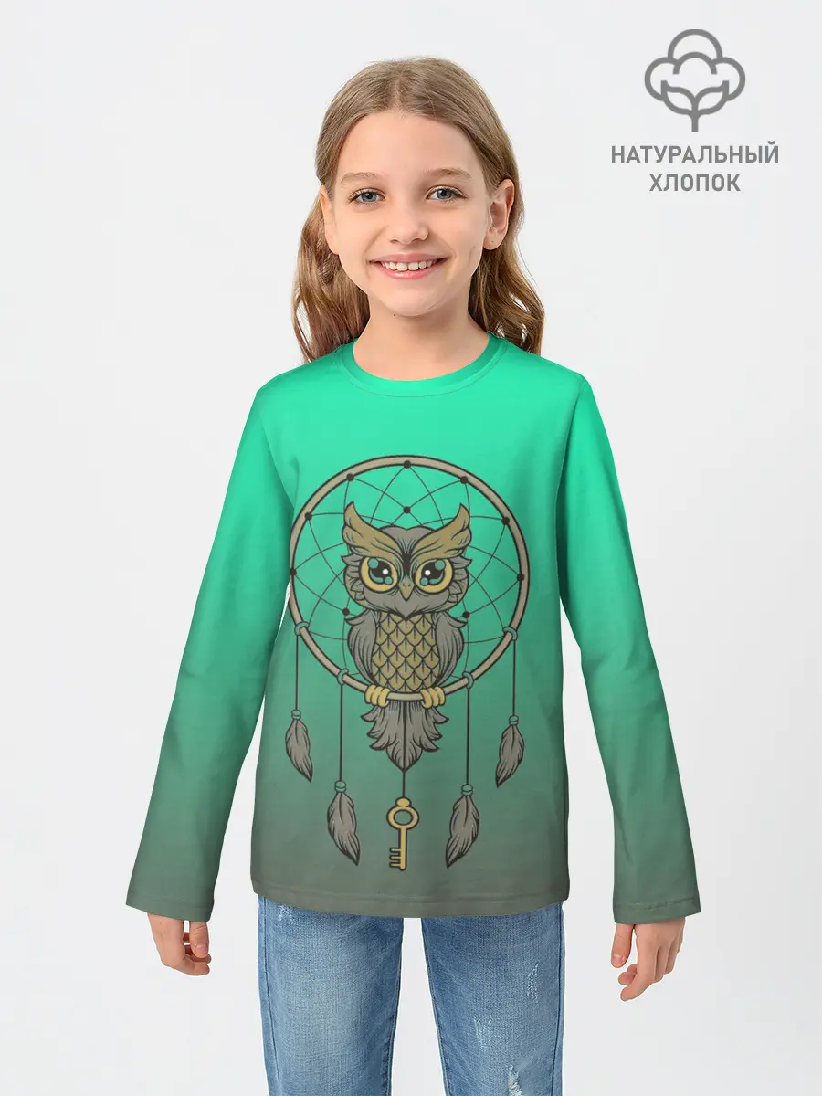 Детский лонгслив / сова ловец снов