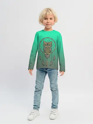 Детский лонгслив / сова ловец снов