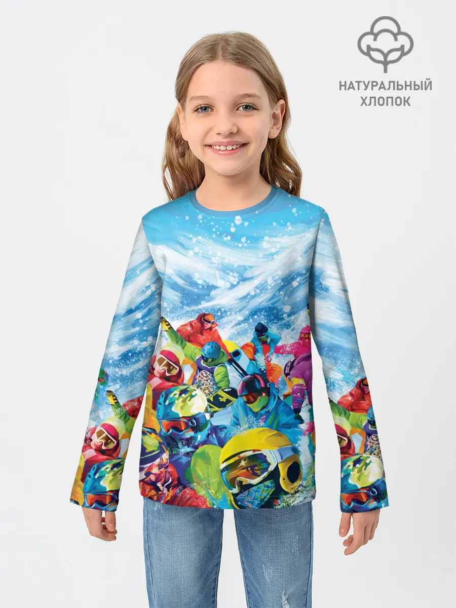 Детский лонгслив / Палитра сноуборд