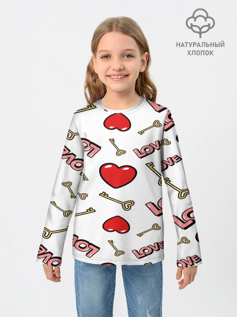 Детский лонгслив / Valentines Day