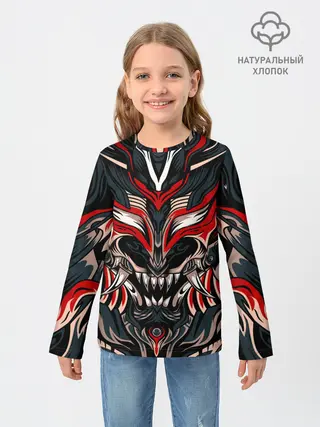 Детский лонгслив / Черный самурай