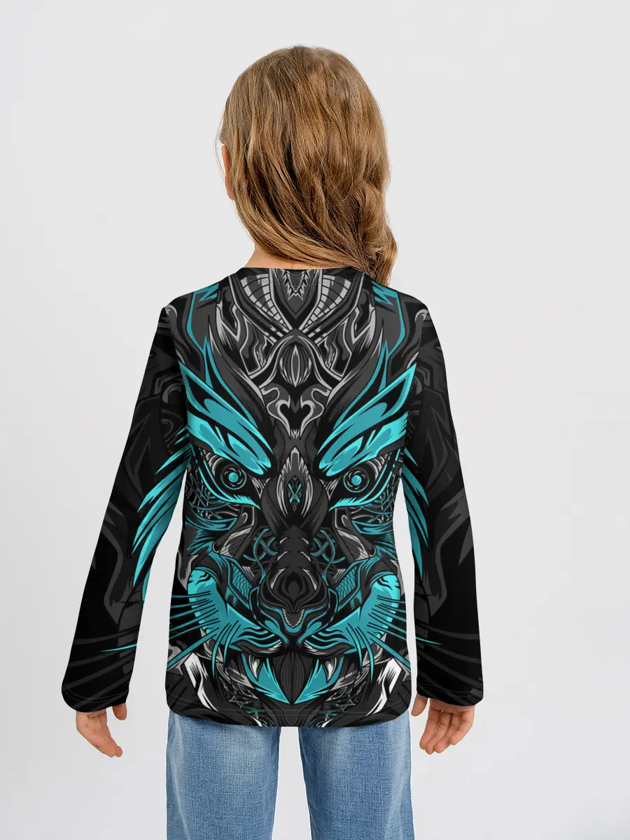 Детский лонгслив / Абстракция тигр