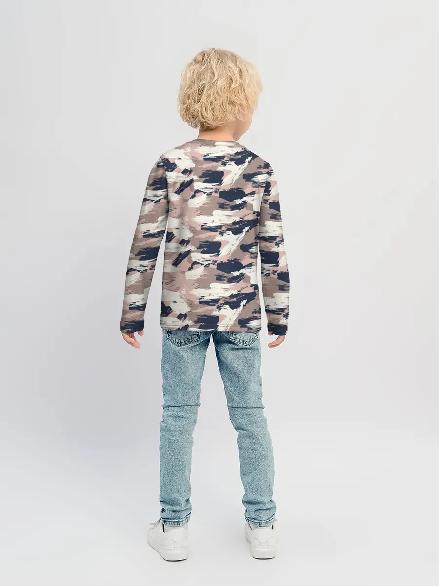 Детский лонгслив / Кремовый камуфляж