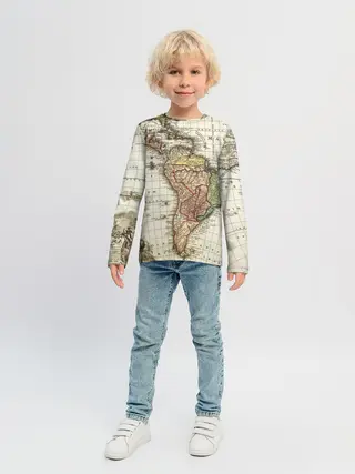 Детский лонгслив / ВИНТАЖНАЯ КАРТА
