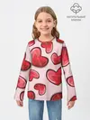 Детский лонгслив / Узор Сердечки для влюбленных