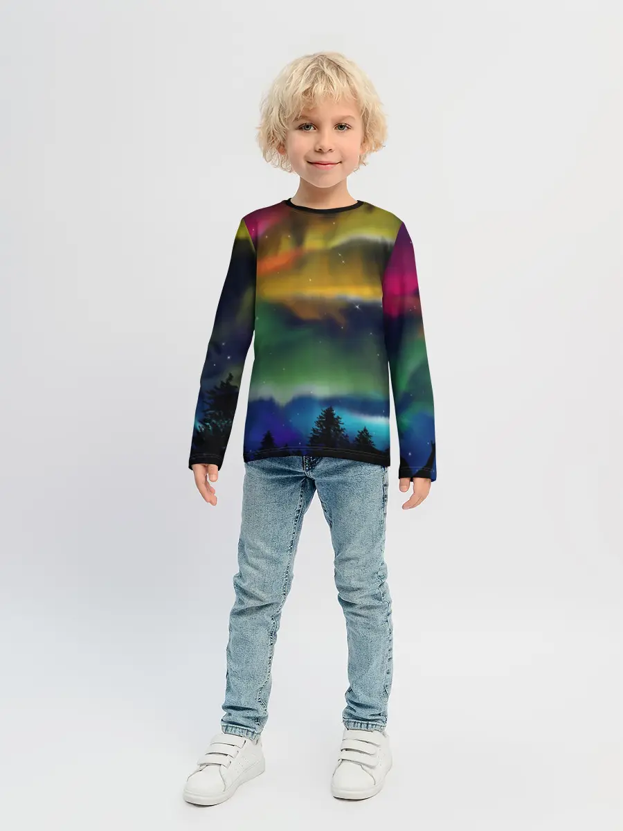 Детский лонгслив / Северное сияние