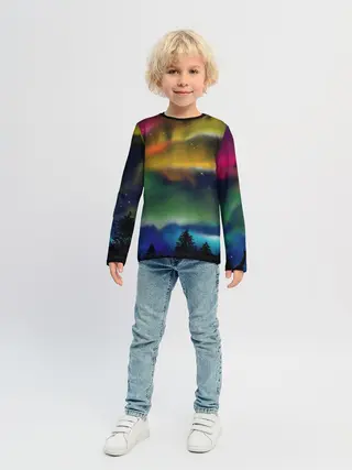 Детский лонгслив / Северное сияние