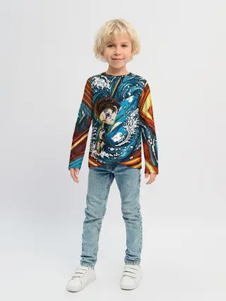 Детский лонгслив / Танджиро Камадо Клинок демонов