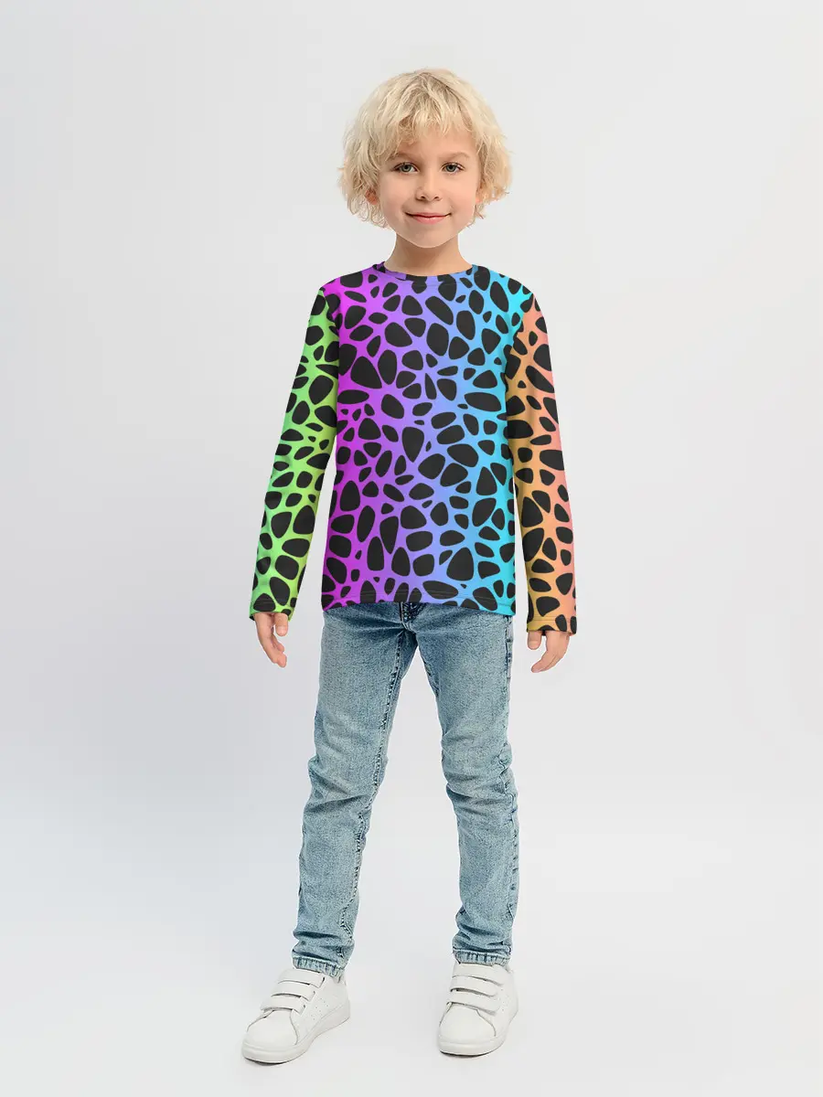 Детский лонгслив / Неоновый градиент