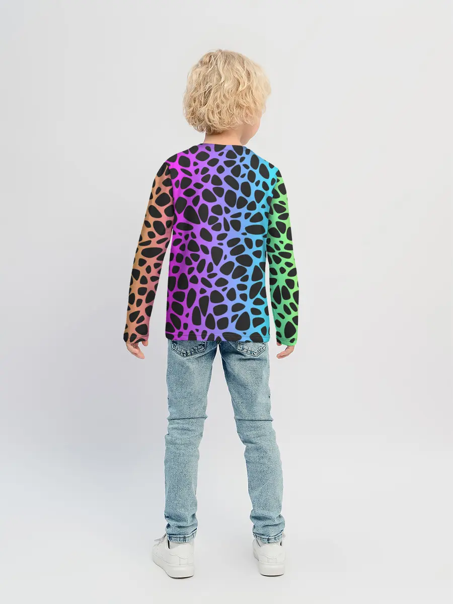 Детский лонгслив / Неоновый градиент