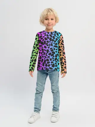 Детский лонгслив / Неоновый градиент