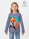 Детский лонгслив / Лиса с кофе