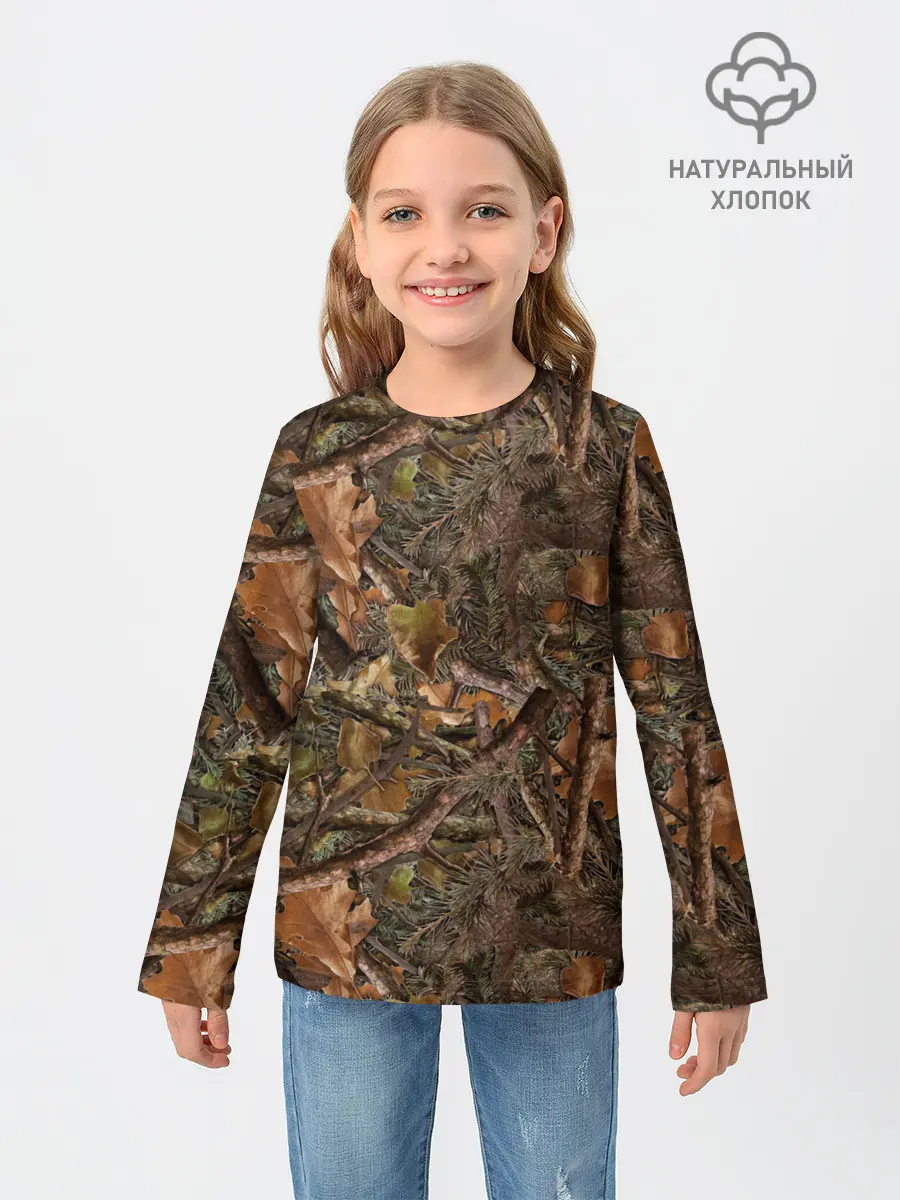 Детский лонгслив / Охотничий камуфляж