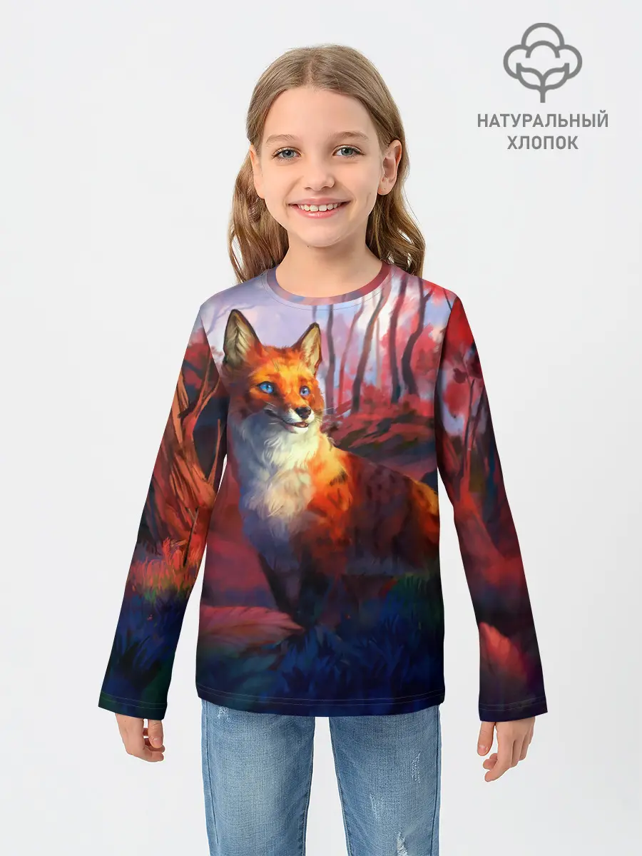 Детский лонгслив / Рыжая лиса