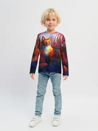 Детский лонгслив / Рыжая лиса