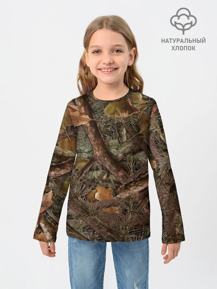 Детский лонгслив / Охотничий камуфляж
