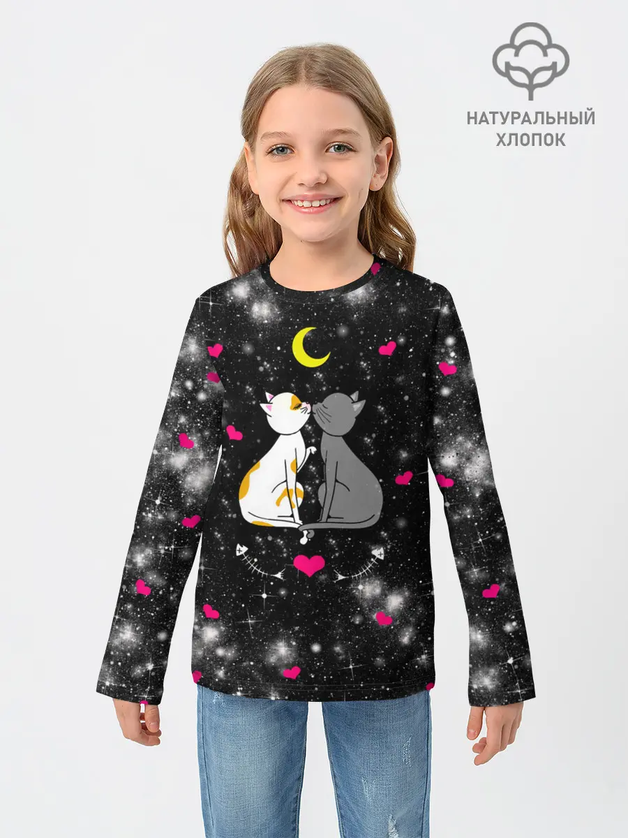 Детский лонгслив / Кошачья Любовь