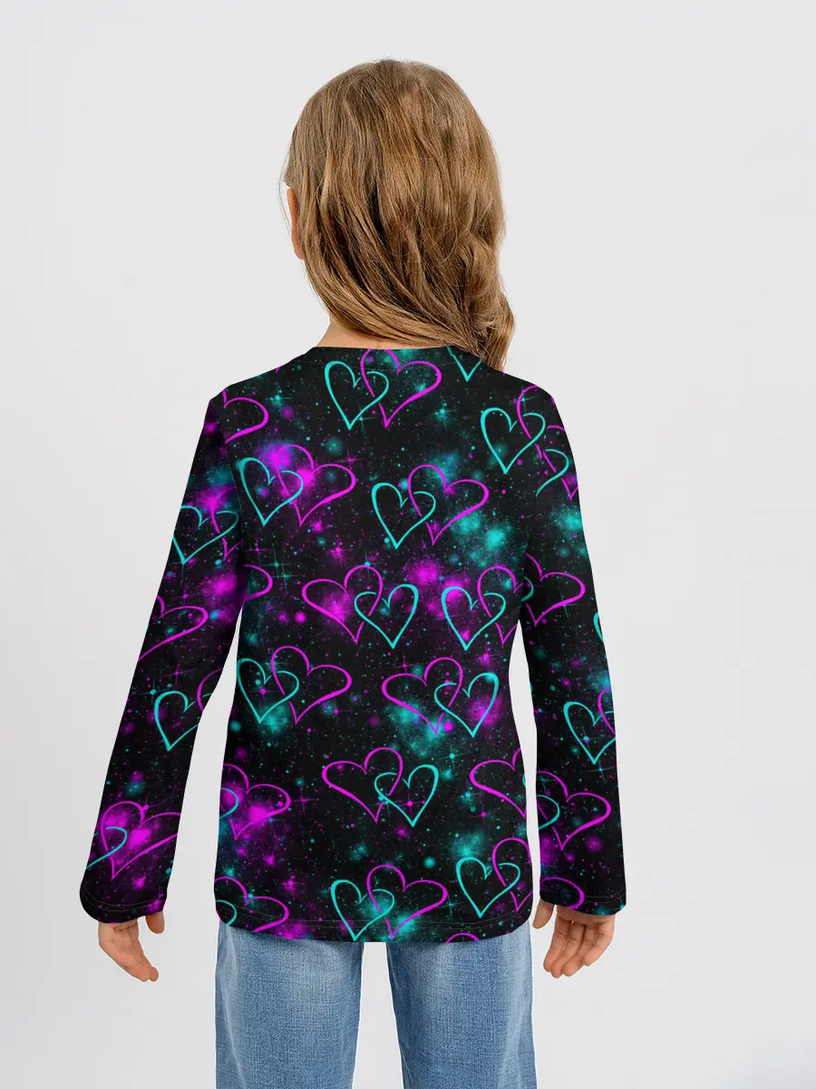 Детский лонгслив / Сердечки