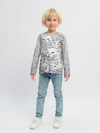 Детский лонгслив / Коты мемы кошки