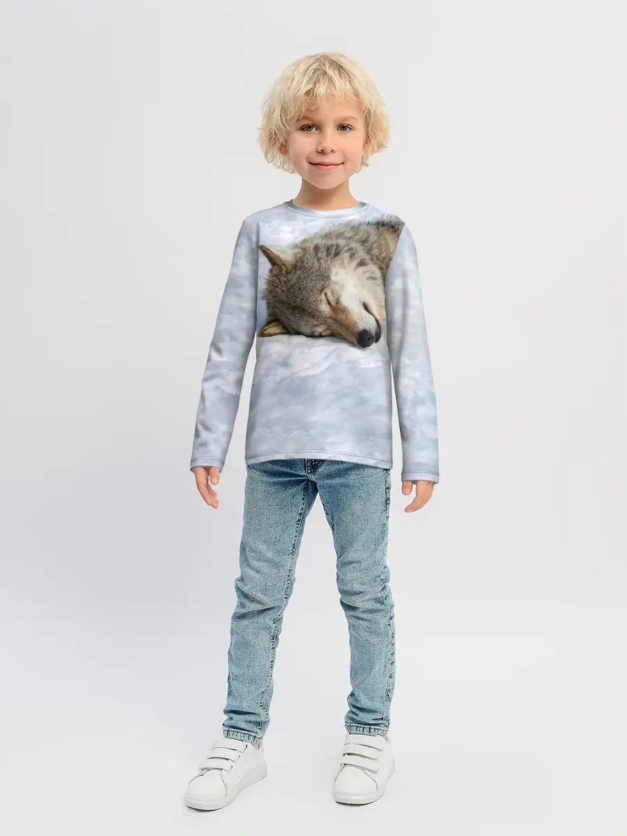 Детский лонгслив / Спящий Волк
