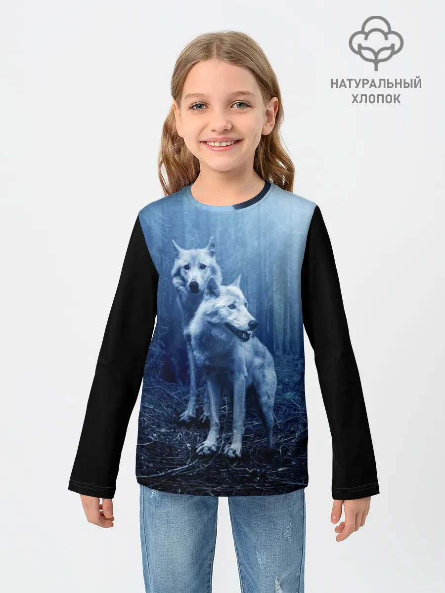 Детский лонгслив / Волки
