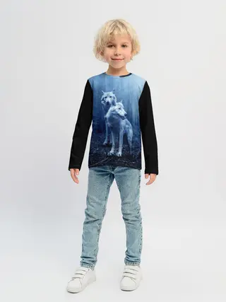 Детский лонгслив / Волки