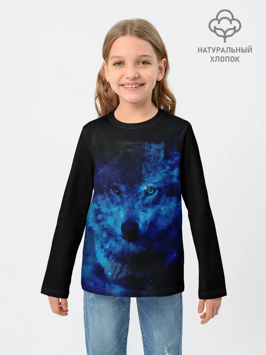 Детский лонгслив / Волк Вселенная