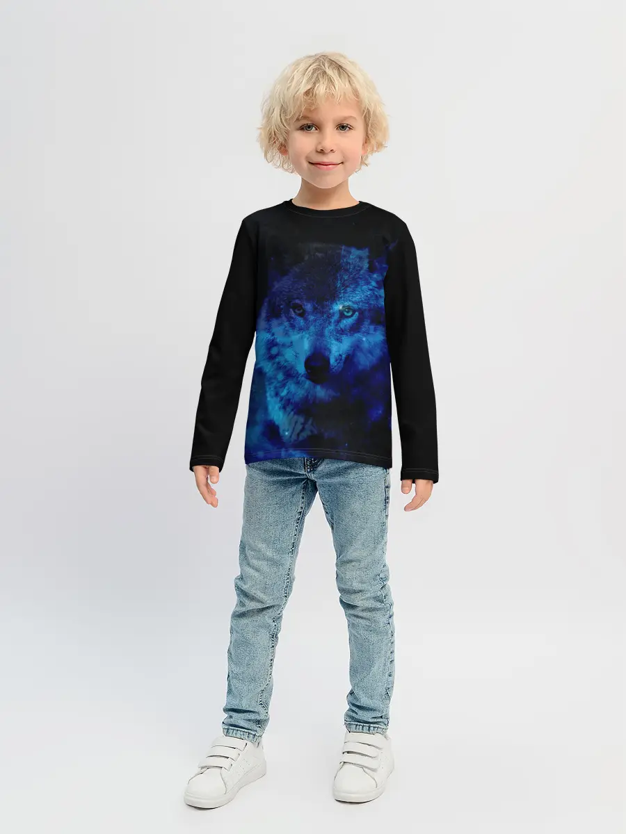 Детский лонгслив / Волк Вселенная