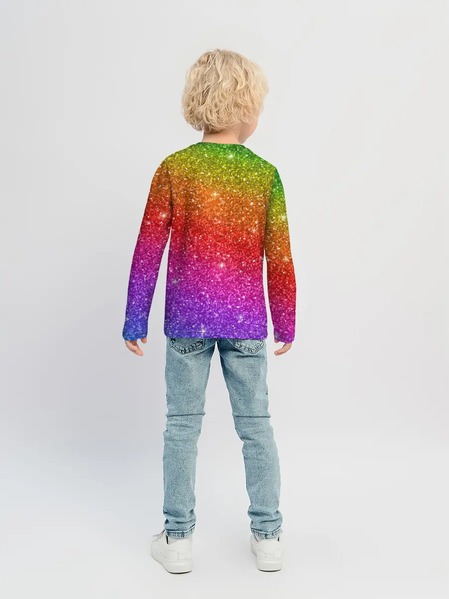 Детский лонгслив / Блестки радуги