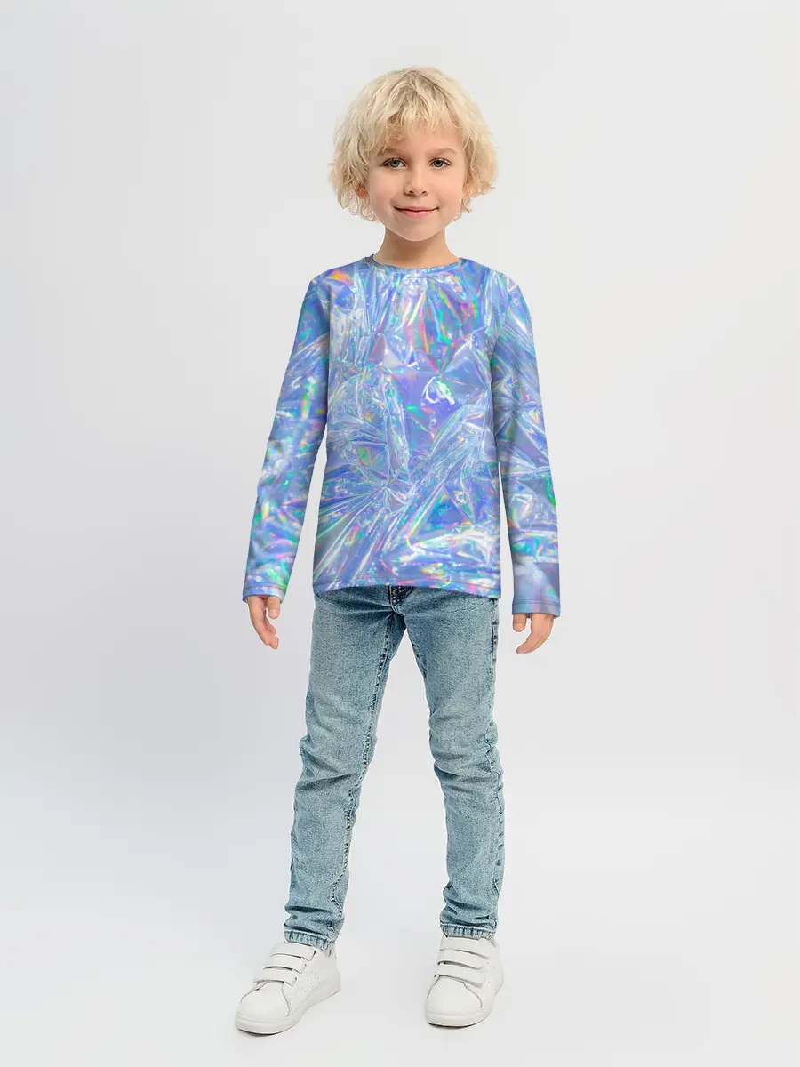 Детский лонгслив / 3d ice glitch