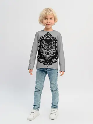 Детский лонгслив / Благородный серый волк