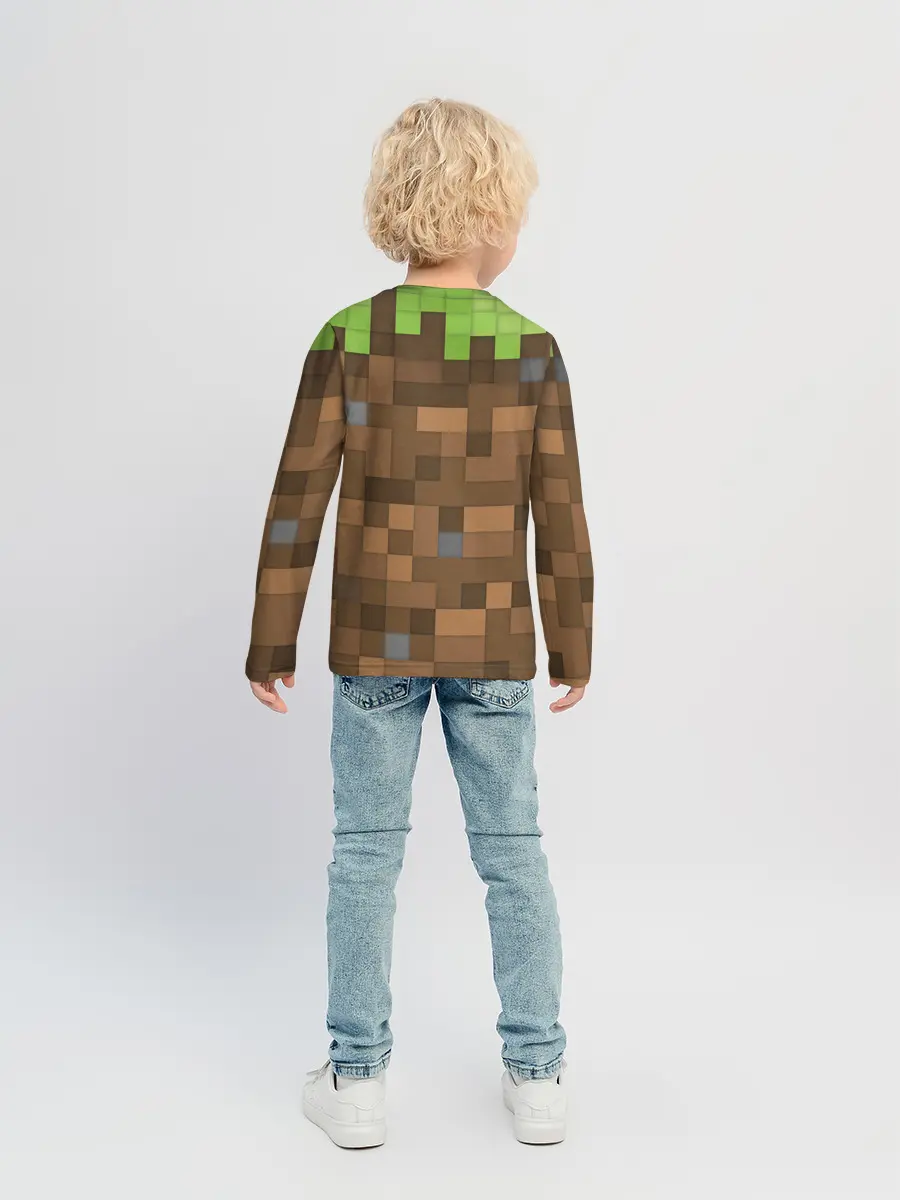 Детский лонгслив / Minecraft камуфляж