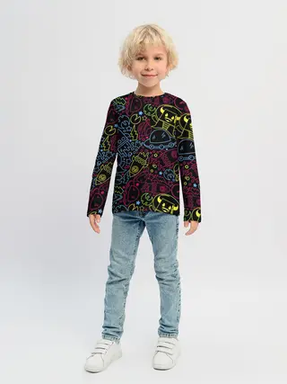 Детский лонгслив / КОСМИЧЕСКИЙ НЕОН